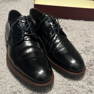 To Boot Black Leather Oxfords with Brown Sole